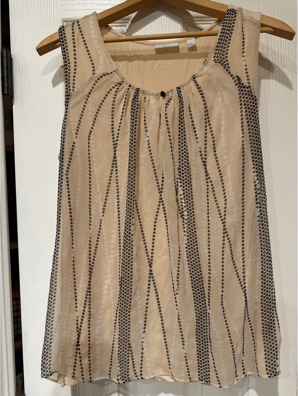 New York & Company Stretch Beige Sleeveless Blouse XL